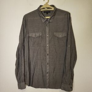 John Varvatos Roll Sleeve Button Shirt with Pockets size XLarge